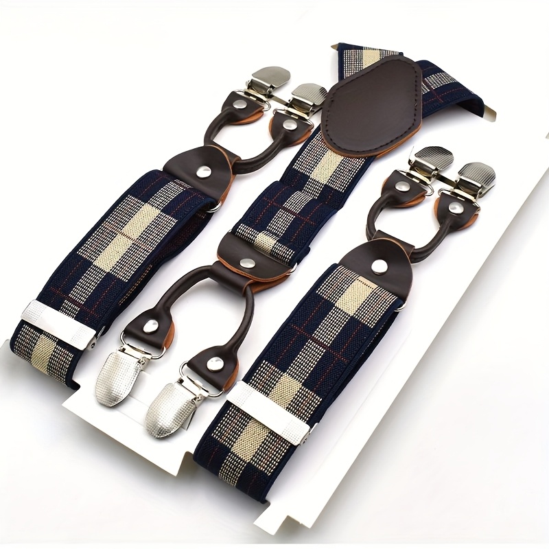 item picture mens wide strap mens style strap six clips fat elderly pants extended elastic strap wide strap adjustable strap mens suspenders casual wear suspenders fashionable suspenders adjustable strap suspenders