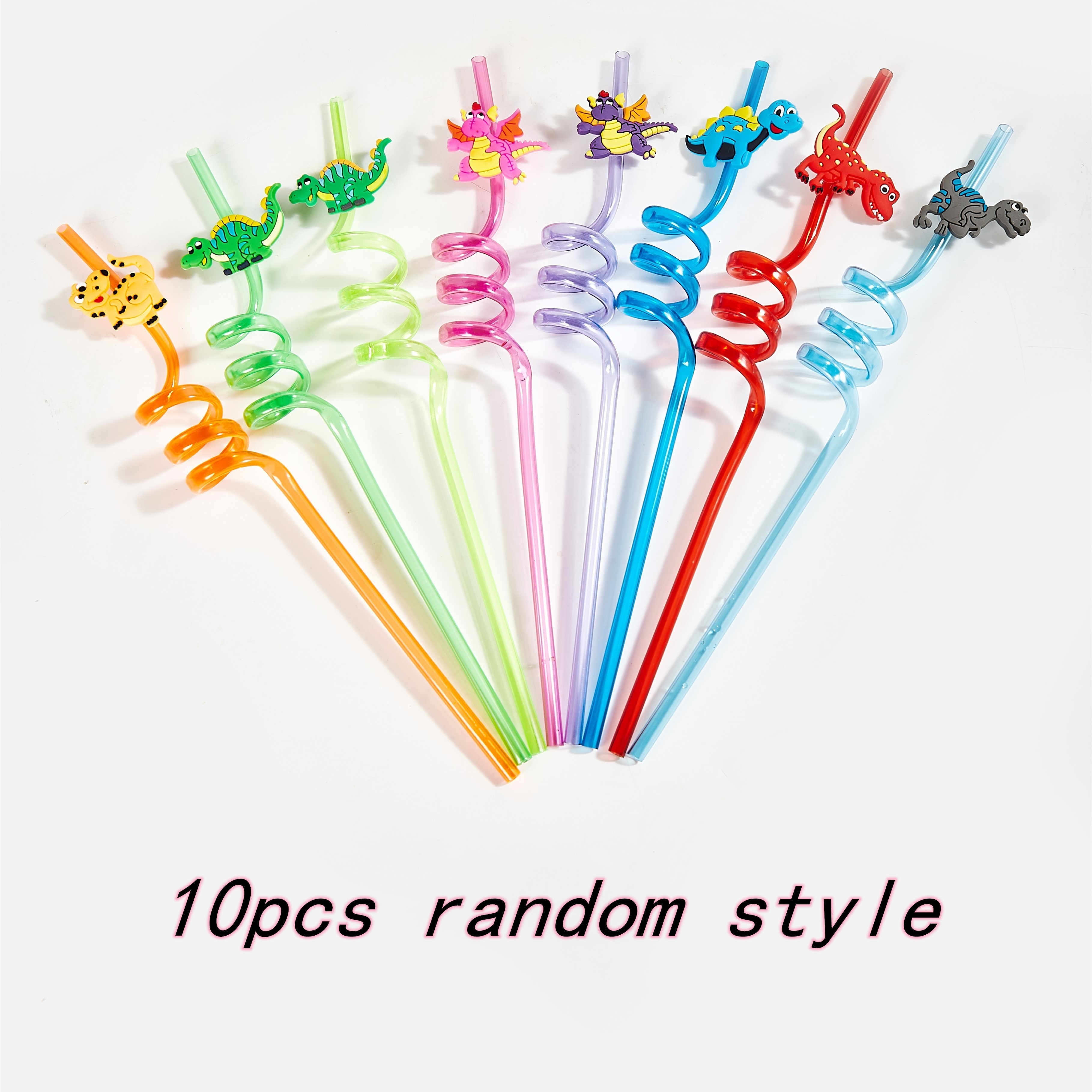 

5pcs/10pcs Reusable Dinosaur Straws - Jungle Dinosaur Themed Parties At Wildlife Parks!