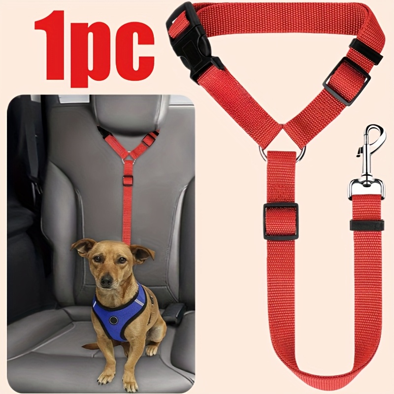 TEMU Adjustable Dog Car Harness With Safety Belt System & Headrest Restraint Strap - Travel Leash Suitable For Suvs, Sedans,, - Suitable For Puppies