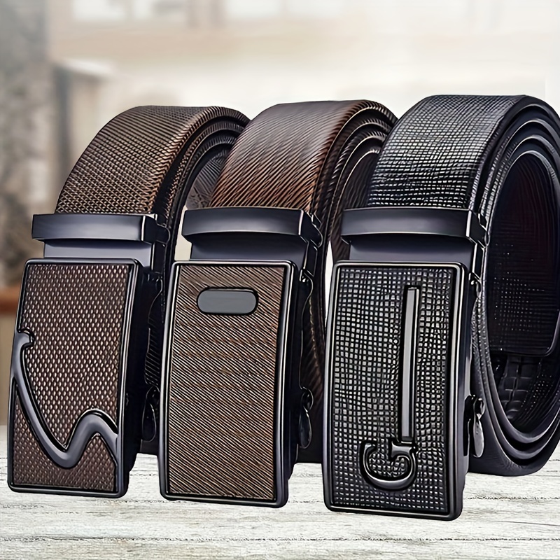 

Business Men's Metal Automatic Buckle Belt For Work And Business