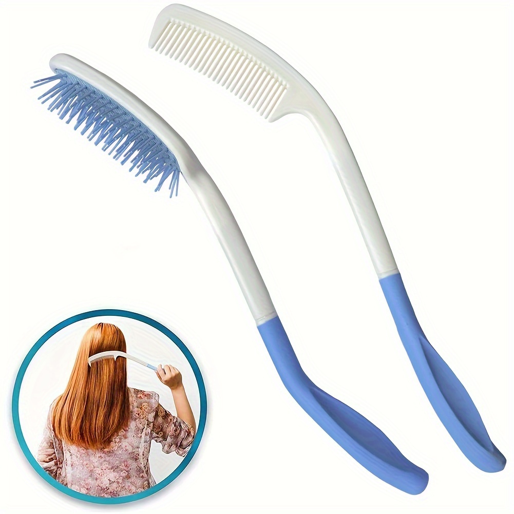 

Long Handle Reach Handled Comb Brush Set 14 Inch 2pcs For Applicable To Elderly And Hand-disabled People Inconvenient Upper Limb Activities