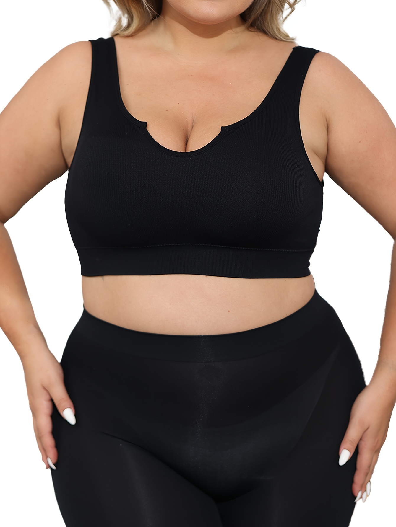 Women'S Daily Casual Low-Collar Non-Removable Chest Pad Bra, Seamless Breathable, Medium Stretch Polyamide Knit Fabric, 120g/?, Solid Color, Easy Comfortable, Sexy, for Women