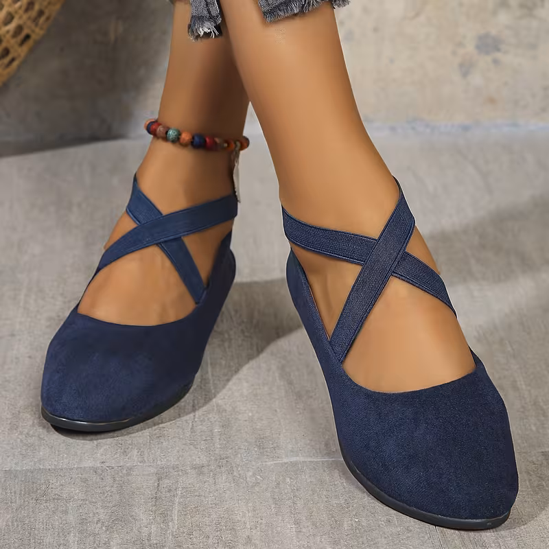 chaussures élégantes pour femme, chaussures habillées pour dame, chaussures plates basses décontractées à enfiler avec lanières croisées et petit talon compensé pour printemps/automne, chaussures pour femme Détails du produit 6