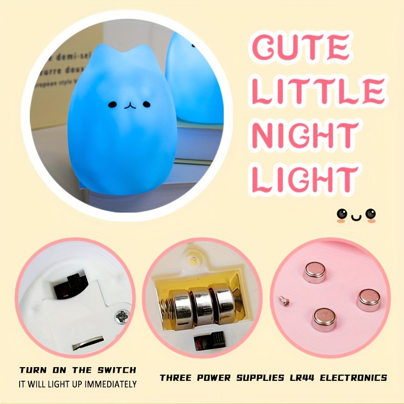 adorable kitten led night light eye care battery powered desk lamp for bedroom ambiance   perfect gift for girls boys couples   details 9