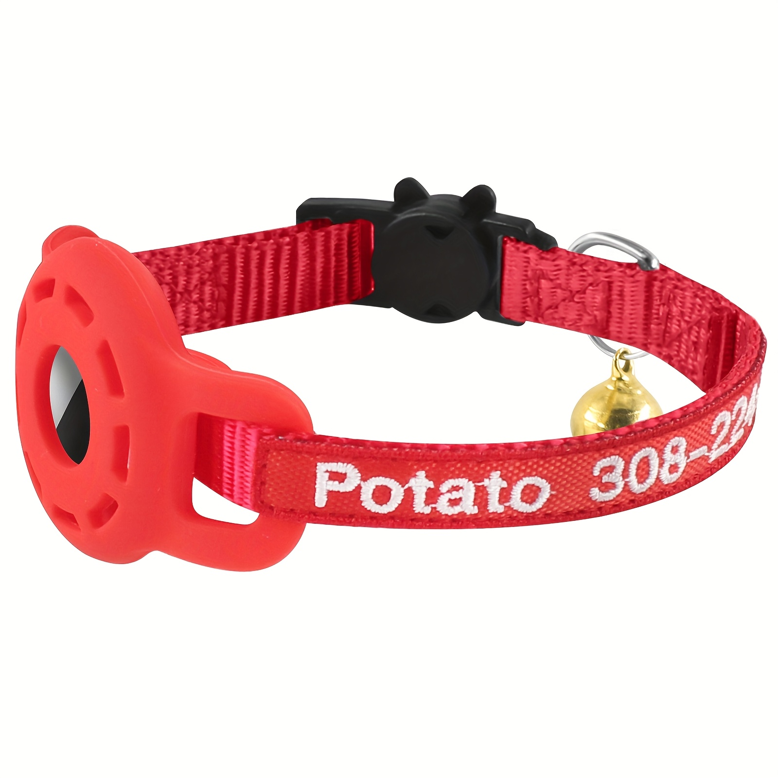 TEMU Customized Pet Collars With Embroidered Names And Phone Numbers, Designed To Prevent Loss. Cute And Stylish Personalized Cat Collars With