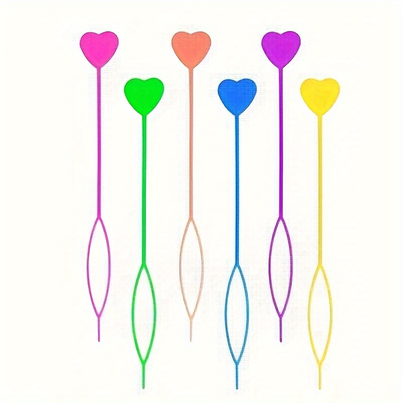 6pcs Colorful Bead Hair Styling Set - Ponytail Maker Tools With Assorted Beads For Braids, Abs Plastic, No Power Needed - Making, Hair Jewelry