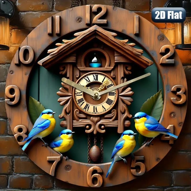 Orologio A Cucù Europeo In Resina - Con Pendolo, Uccellino Cantante E Spegnimento Notturno Automatico - Foto 11