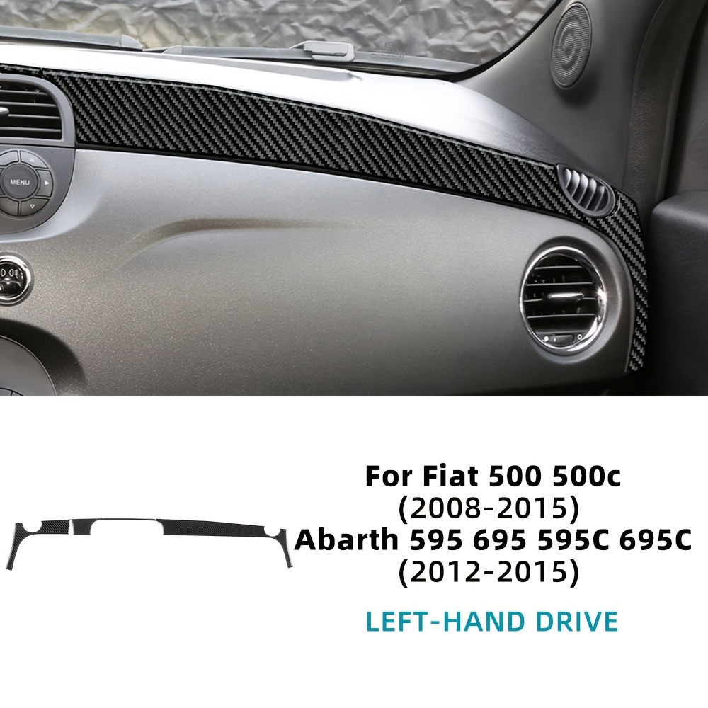 Image of For Abarth 595 695 595c 695c 2012 2013 2014 2015 For Fiat 500 2008-2015 Carbon Fiber Sticker Car Instrument Strip
