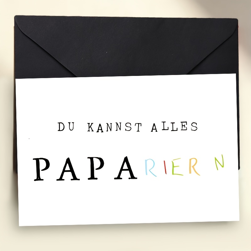 1pc Funny German Father's Day Greeting Card, "du Kannst Alles Papariern" Hilarious Card, Perfect Birthday & Thank You Gift For Dad, Includes Envelope