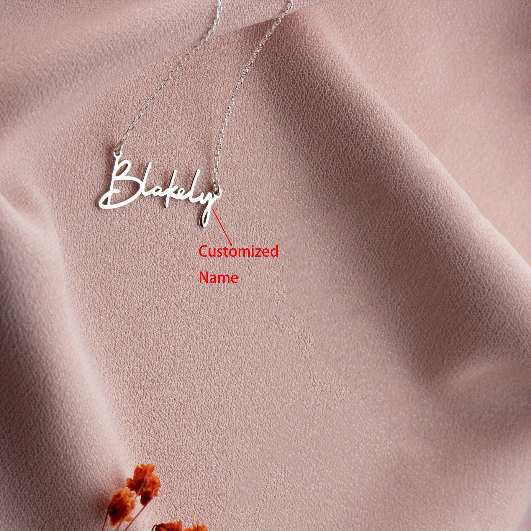 Women's Customized Laser-Cut Name Necklace, 18K Gold-Plated