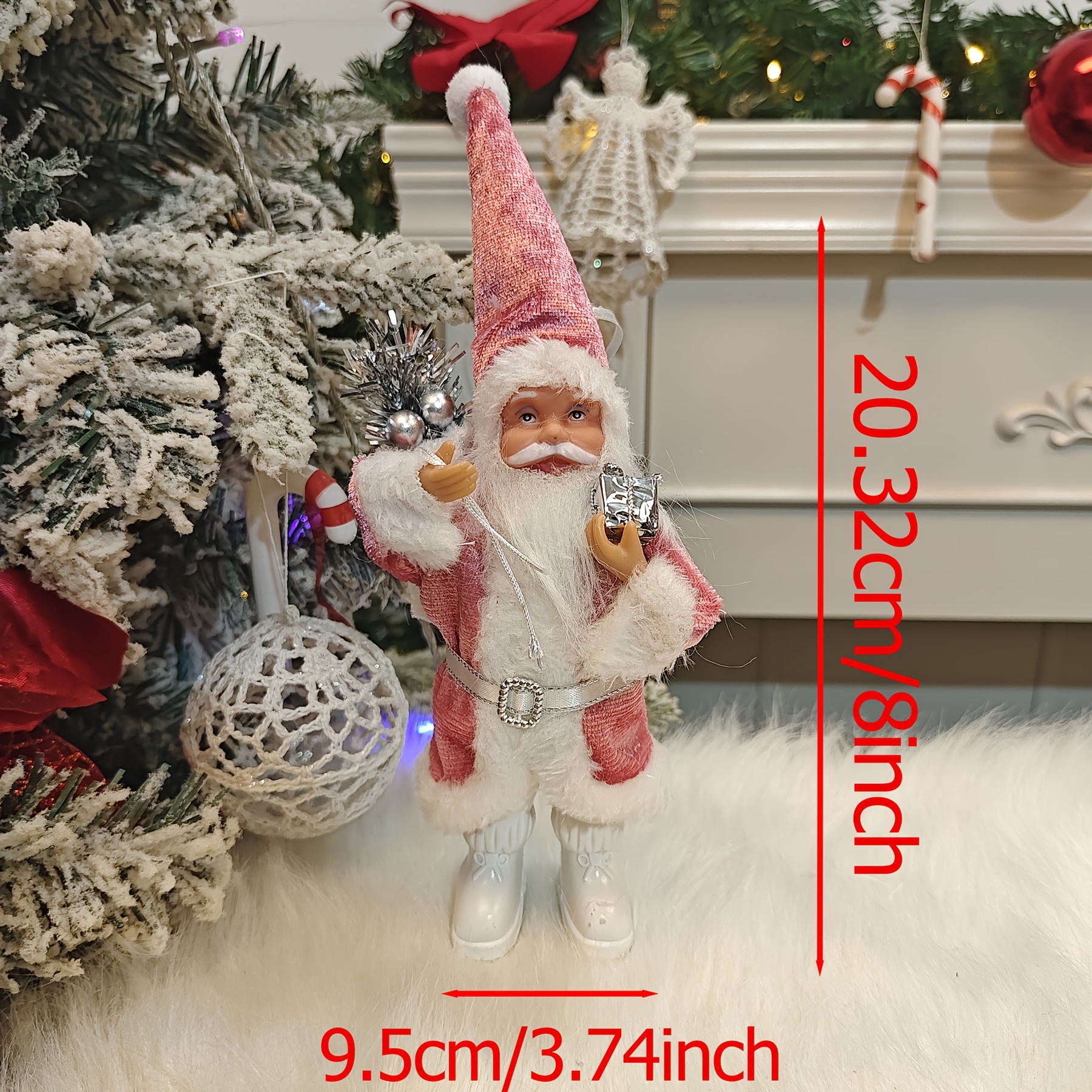 20cm Standing Posture Santa Claus Christmas Ornaments Pendant Festive Decoration Statue Ornaments