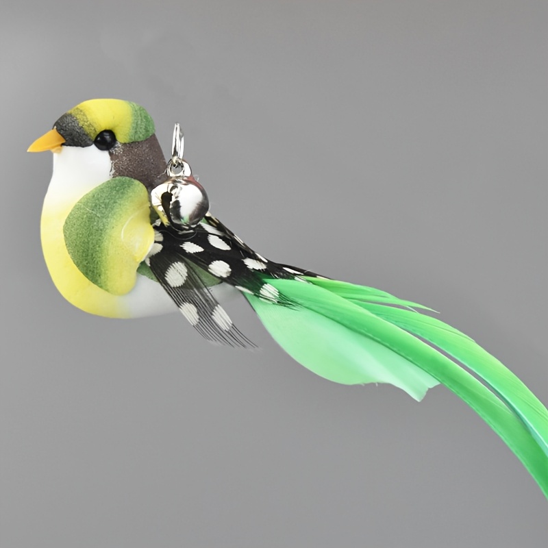 TEMU 1pc Simulated Bird, Artificial Feathers Nylon Feathers, Replaceable Cat Toy Headband, Suitable For Indoor Cat Entertainment, Without Battery