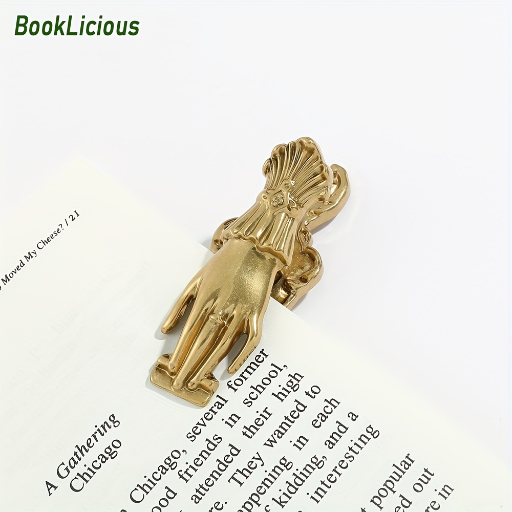 

1pc, Stainless Steel Bookmark, Noble Woman's Hand Vintage Hand Shaped Bookmark Clip For Girls, Sister, Friends, Metal Plated Hand Sleeve Swing Clip For Men, Women, Love To Do Hand Accounting