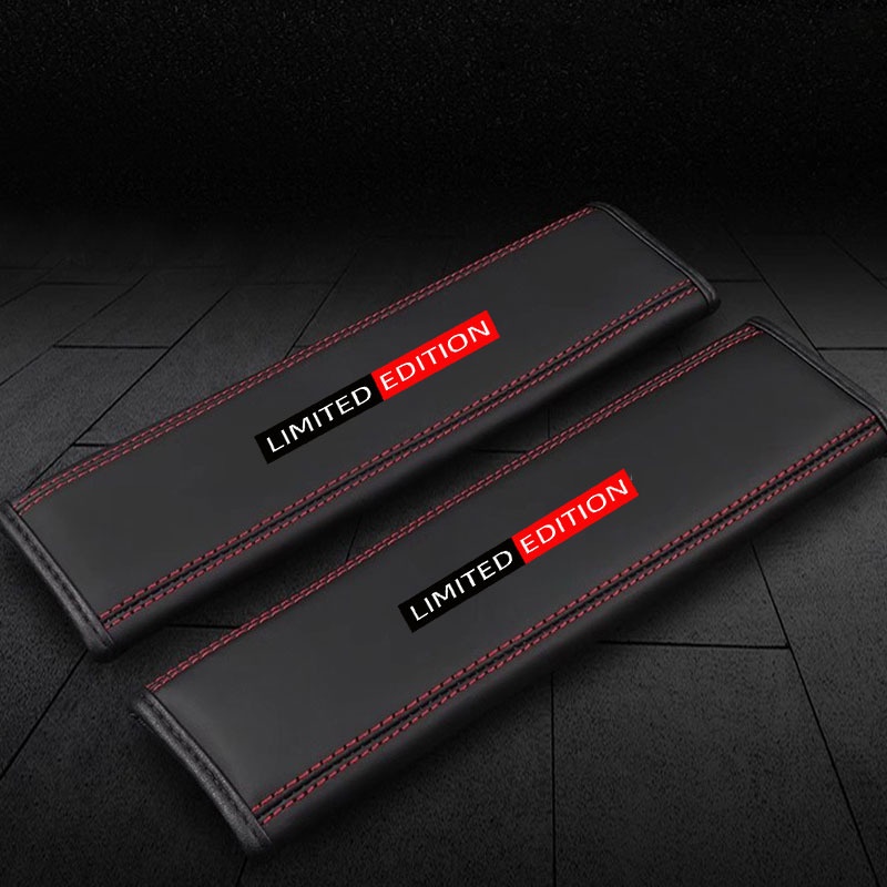 TEMU Universal Negra EDICIÓN para Cinturón de Seguridad de Coche, Protector de , Cuero Sintético Engrosado Anti-Fricción, Bordado Personalizado con