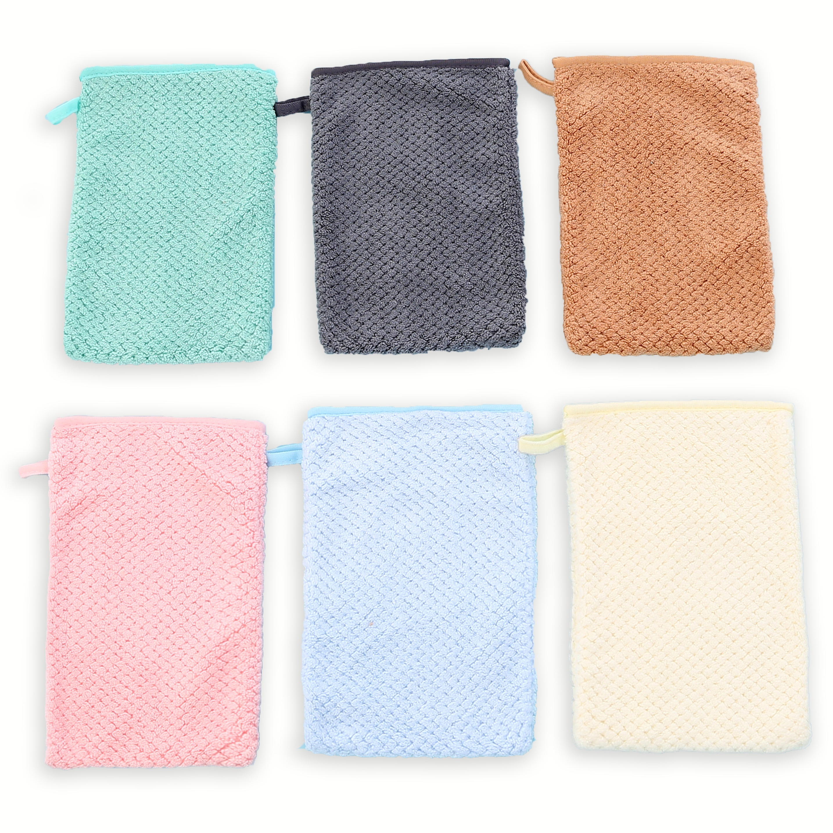 Image of 6/12pcs, Coral Bathing Gloves, Strong Water Absorption, , The Skin, Suitable For People Of Types, Bathroom Supplies