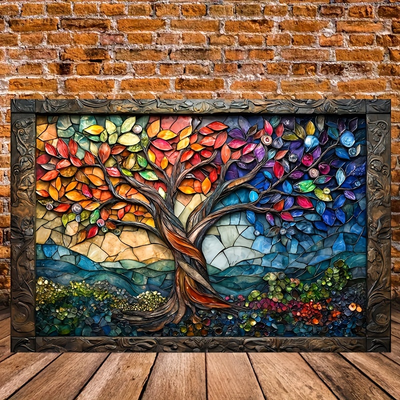 

The Tree Of Life Wooden Framed 3d Effcet Canvas Painting Wall Art Prints For Home Decoration, Living Room & Bedroom, Festival Party Decor, Gifts, Ready To Hang