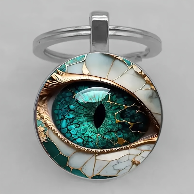 

1 - en inoxydable un d'œil mystérieux - Pendentif rond en verre en - Accessoire unique et cadeau