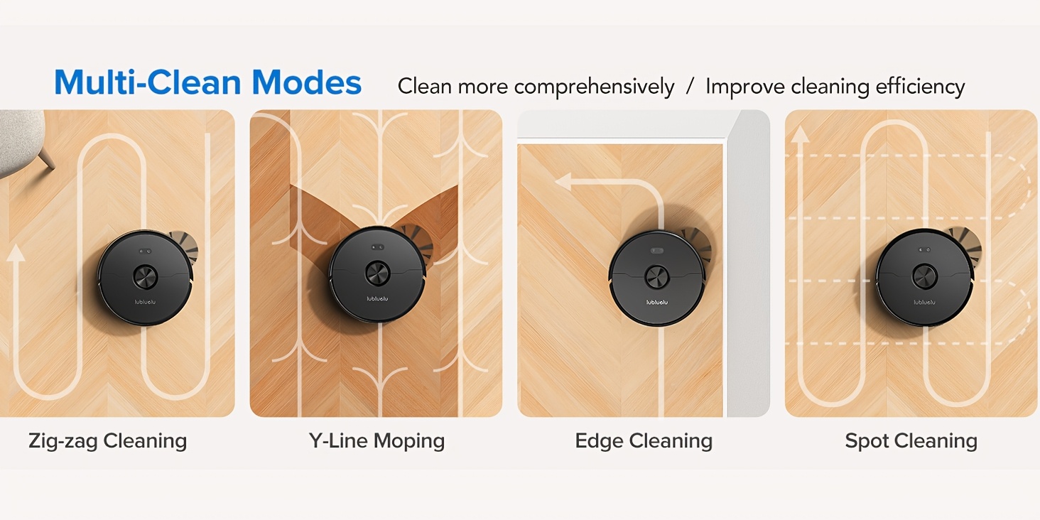 Die Lubluelu L15 MAX Saugroboter und Wischmopp ist eine verbesserte Version der L15 Plus, mit einer 3-in-1-Funktion zum Kehren, Saugen und Wischen. Sie wird mit einer selbstentleernden Station geliefert, die bis zu 3 Liter Fassungsvermögen für 70 Tage hat.