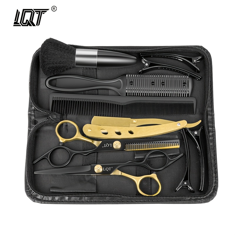 professional 8 hair scissors set 3pcs texturizing kit with thinning shears razor comb detangling   comb for salon home use ergonomic anti  