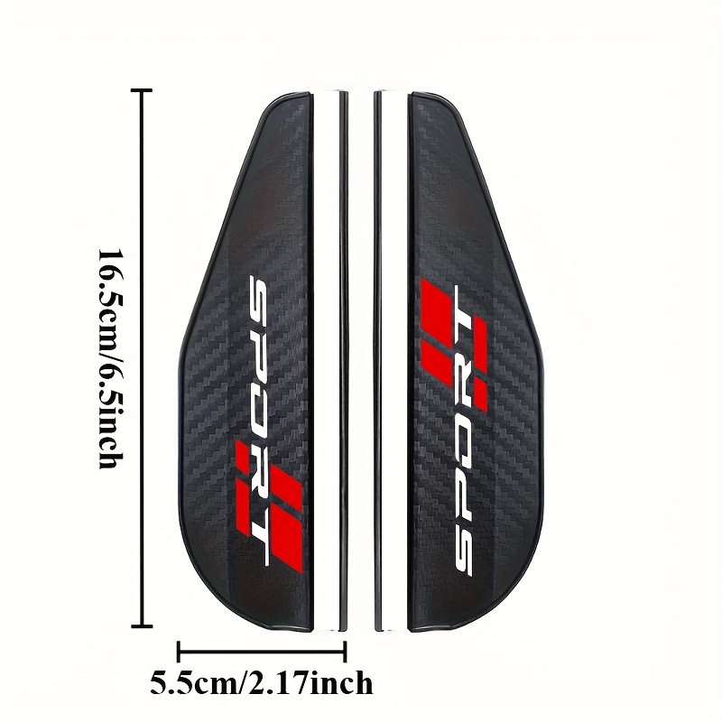 TEMU Car Mirror 2 Sports Badge Pvc Carbon Fiber Pattern Waterproof Universal Rain Guard For Most Cars