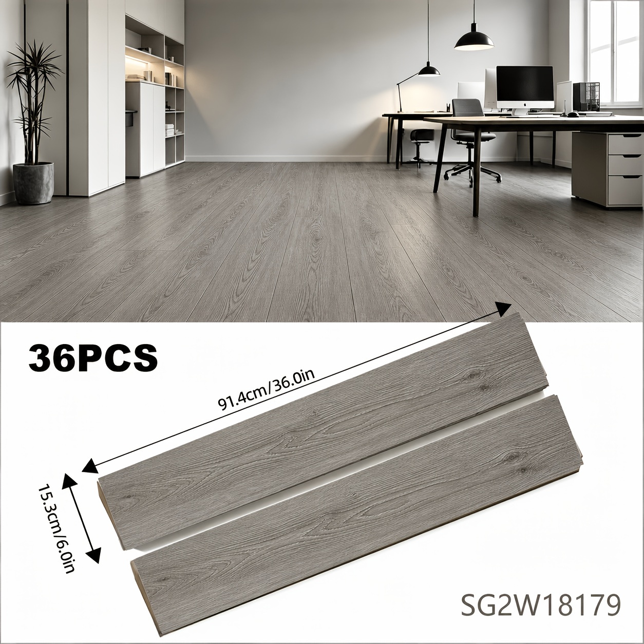 Effect Peel And Stick Vinyl Floor Planks, Self-adhesive Pvc Flooring, 36pcs, Covers 5m², , Low Maintenance, For Living Room, Bedroom, Kitchen Decoration