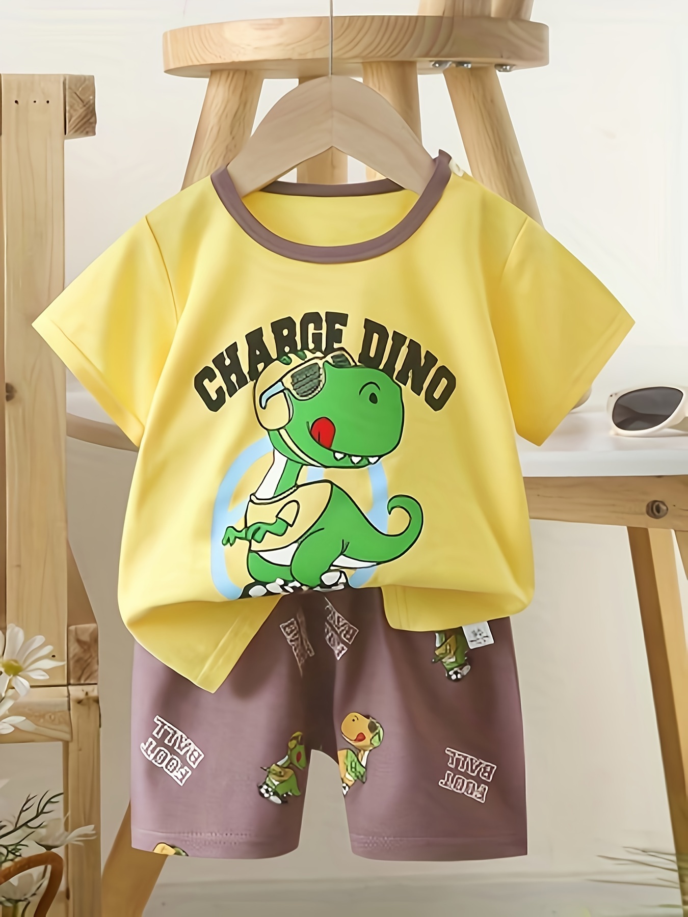 Comfortable Dinosaur Shorts Set