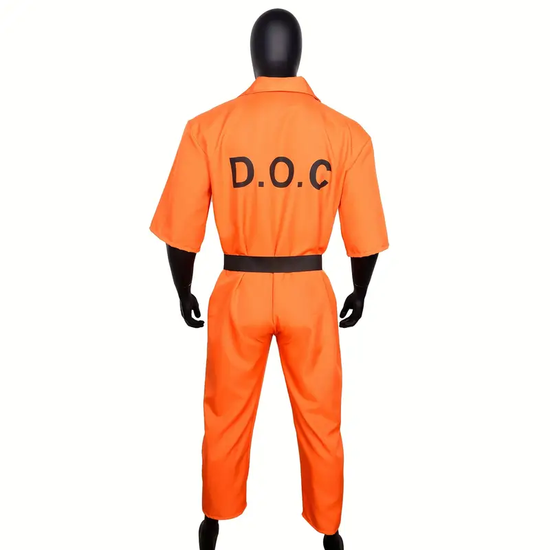 orange boiler suit fancy dress Men's Escaped Prisoner Convict Orange Boiler Suit Costume Large 42-44