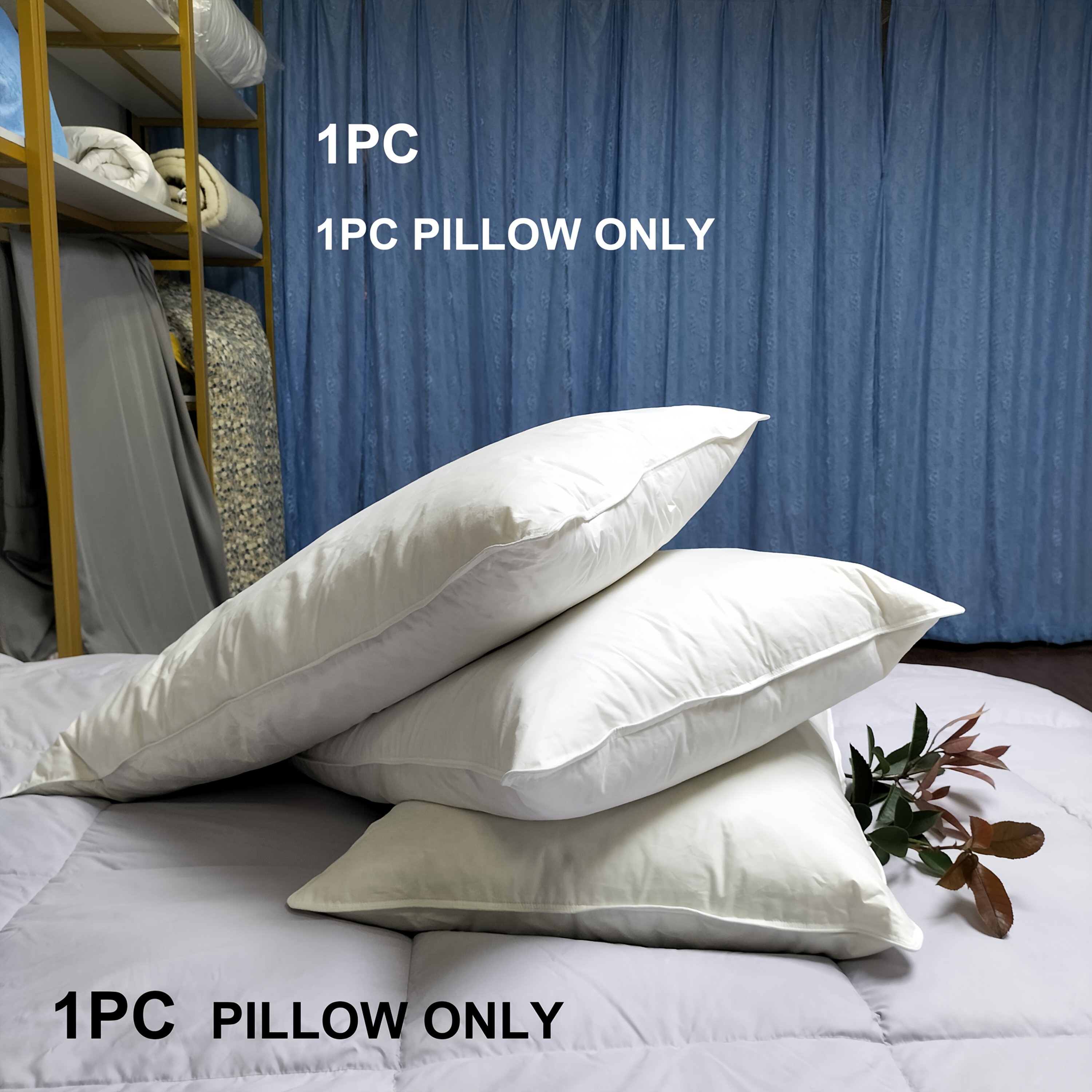 1pc 10% Down 90 Feather Pillow, Suitable for Bedroom Living Room Sofa  Dining Area Machine Washable Fine Lightweight Soft Good