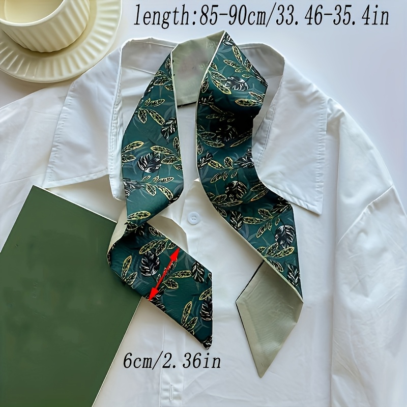 7pcs Trendy Printed Long Strip Neckline Decoration Small Scarf