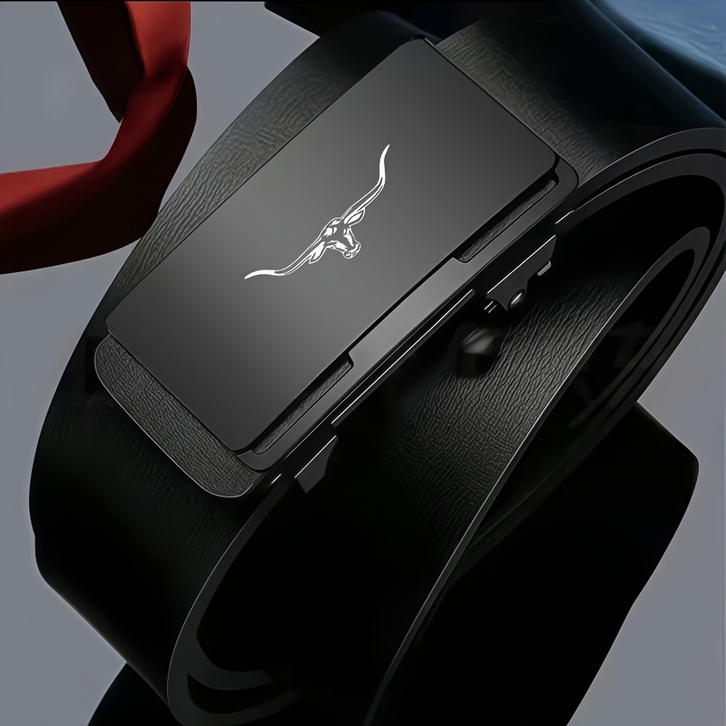 TEMU Western- Men's Belt With A Smooth And Sleek Automatic Structure, Offering Comfortable Wear And A Mature Style. It Enhances An Overall Clean And