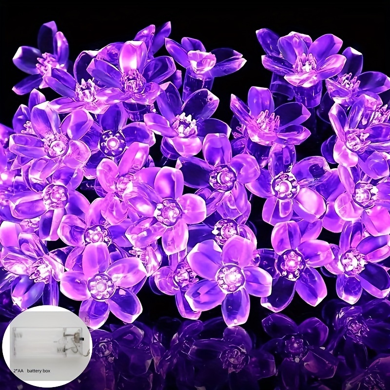 

1pc Led Purple Cherry Blossom String Lights, Scene Decor, Holiday Accessory, Birthday Party Supplies, Room Decor, Christmas Gift, Home Decor (without Battery)