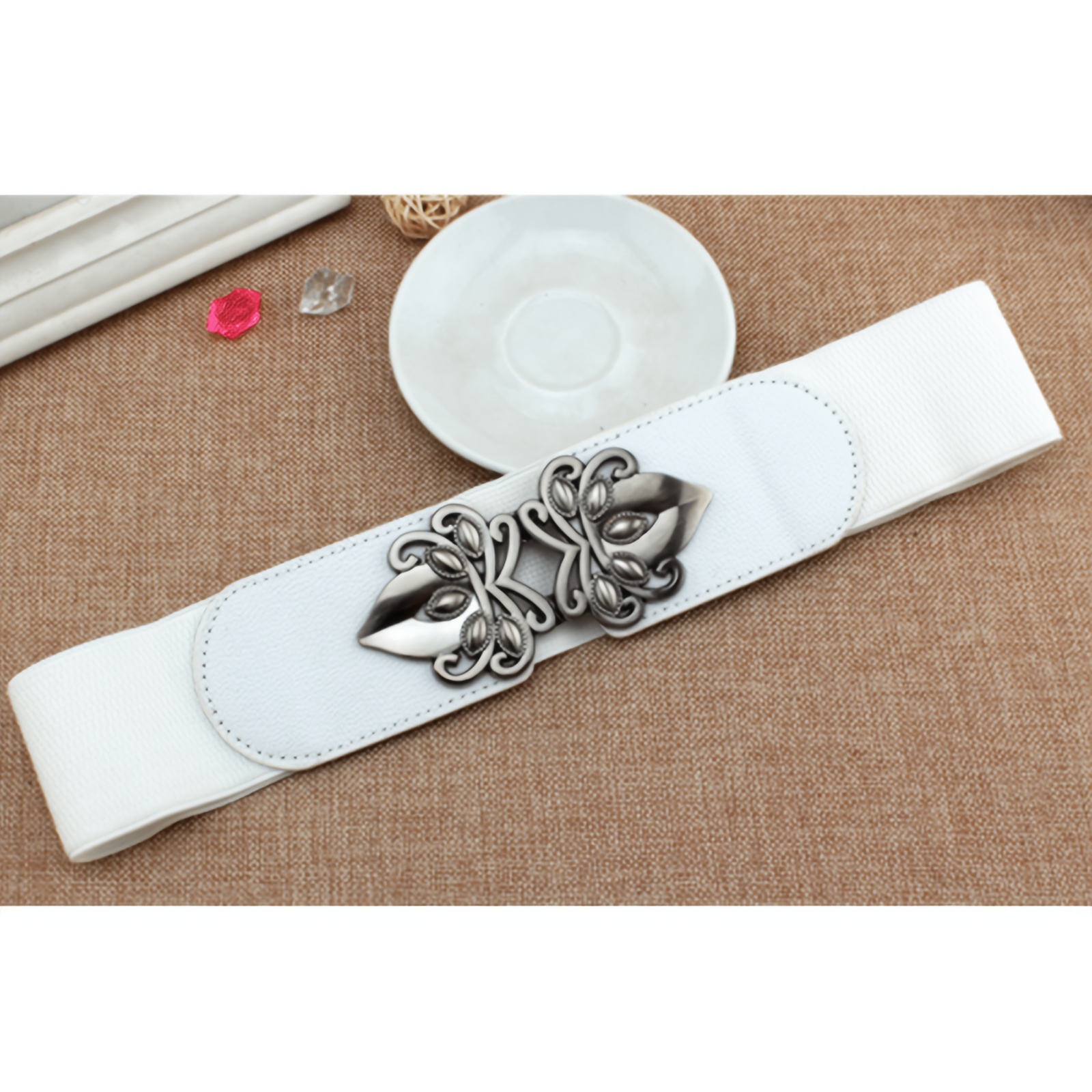 Image of Retro Floral , Versatile Clothing And Skirt Decoration, Elasticated Wide Belt, Women's Elasticated Waist Cincher