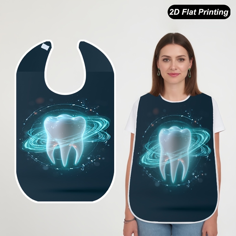 TEMU 1 pieza Babero 2D con estampado de para dental, recogedor de de comida a para adultos y ancianos, para hombres y mujeres, divertido, babero