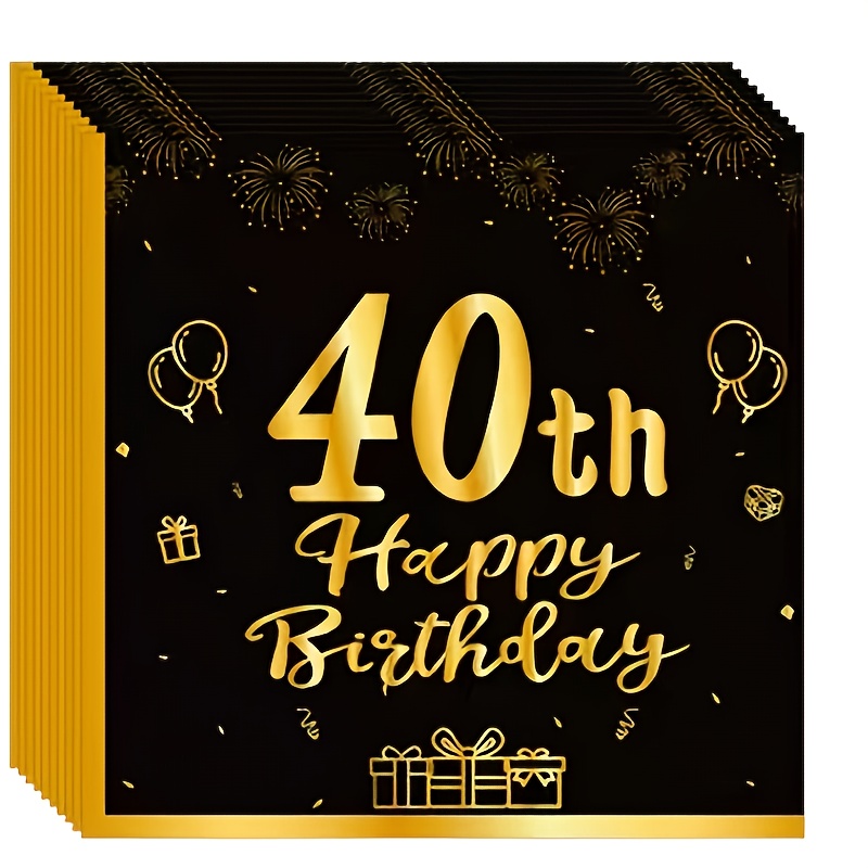 E-shop 20 Servietten zum 40. Geburtstag, " 40 Roostertails" 16,5 cm * 16,5 cm Party-Papiertücher, für Geburtstagsdekoration, Hochzeitsjubiläum in