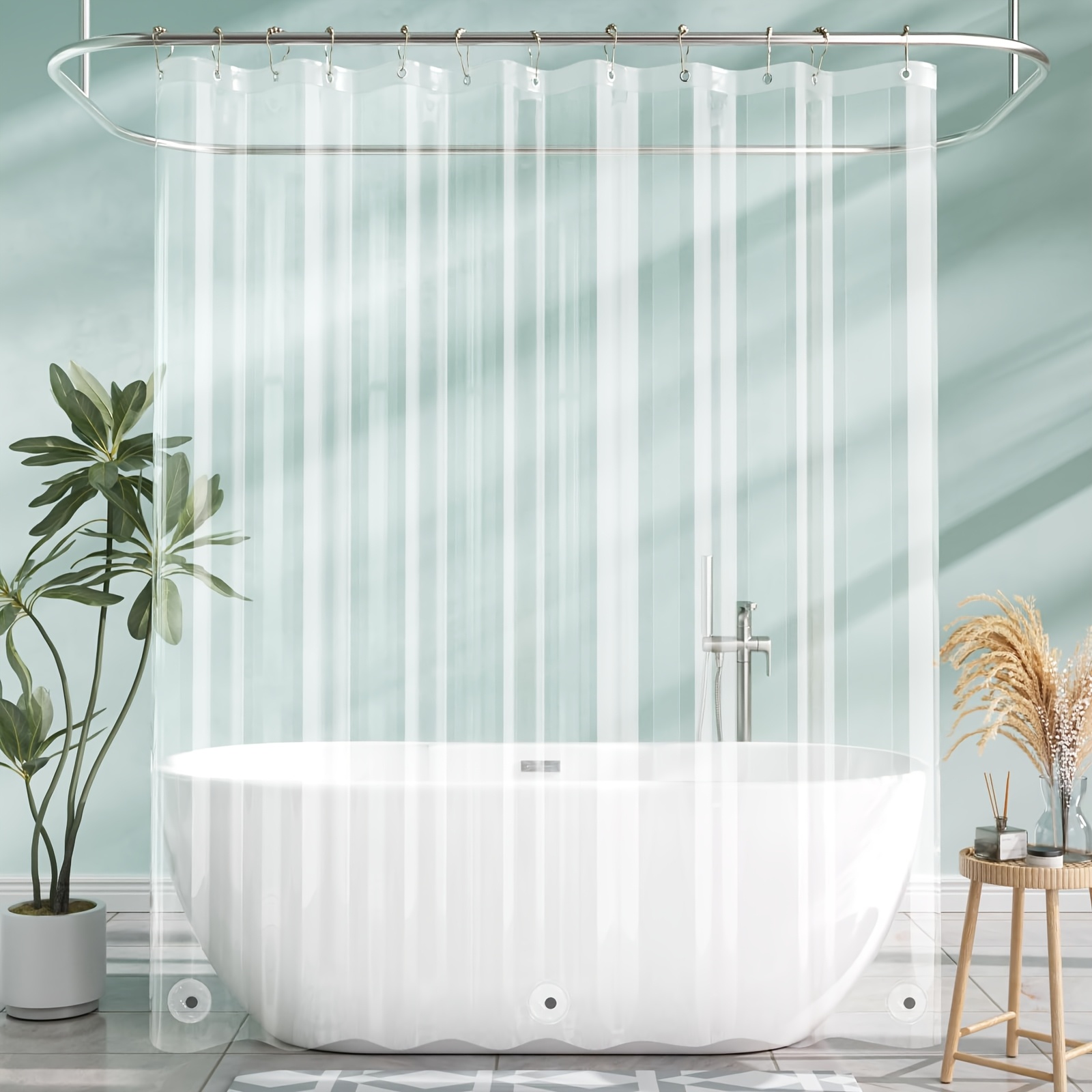 Transparenter Magnet-Duschvorhang für das Badezimmer, Badezimmer-Trennvorhang, Duschvorhang aus transparentem Material, blockiert nicht die Badezimmerbeleuchtung, magnetische Haftung verhindert