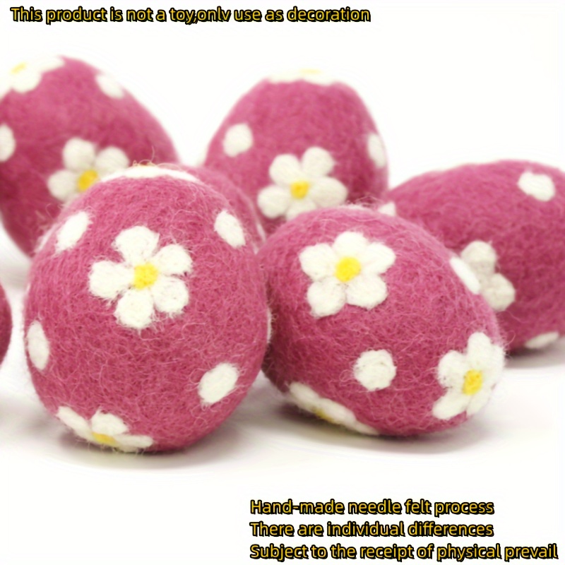 2pcs Handmade Bohemian Wool Felt Eggs - Wool Fiber Eggs Suitable For Easter Decorations, Table Centerpieces, Spring Party Decor, Wool Felt Eggs, For & Pets, Decorative Craft Art Pieces