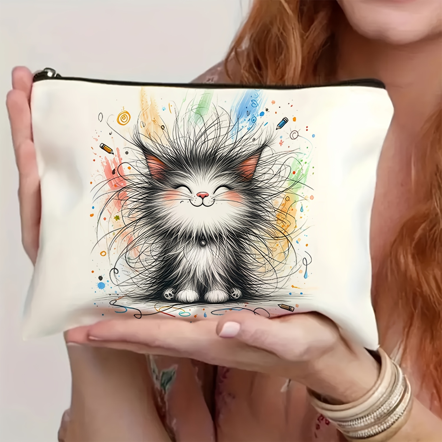 

Cat- Makeup Bag - , Double- Spacious , For & Use -