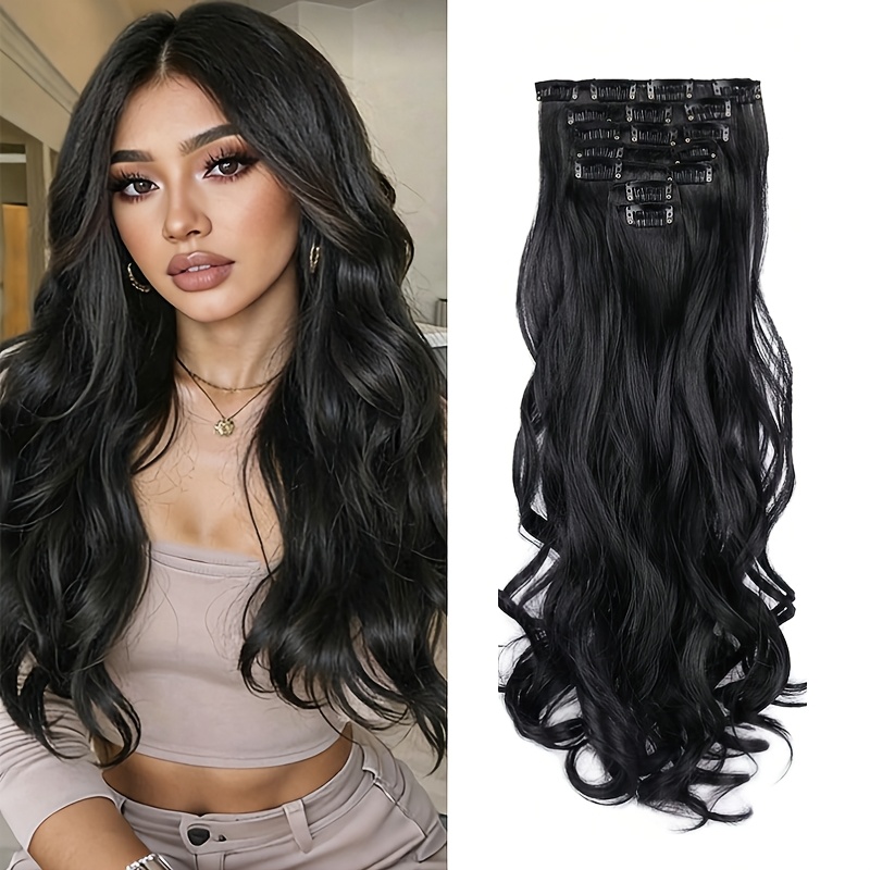 TEMU A Set Of 16 Curly Hair Extensions Consisting Of 7pcs, Providing And A Look, Suitable For Everyday Use, Parties, And Special Occasions