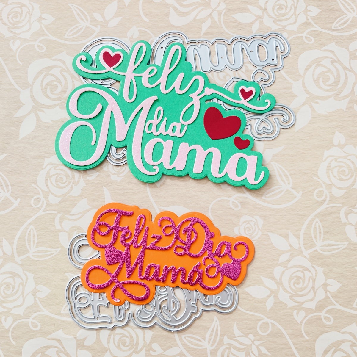 

1pcs Spanish Happy Day Mom Carbon Steel Knife Mold Wedding Card Handmade Diy