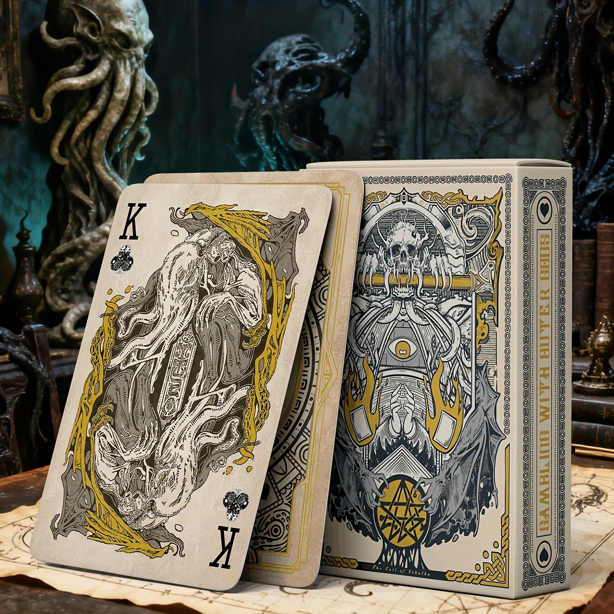 Image of Playing Cards, Retro Style Cards, Myth Series Playing Card, Double-sided Anti Slip , Suitable For Collection And Gift, Halloween, Thanksgiving, Christmas Gifts.(copper)
