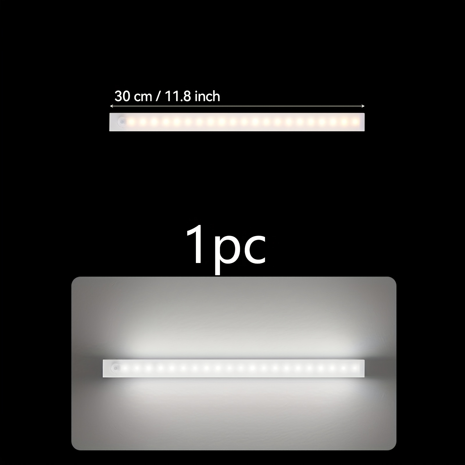 TEMU Veilleuse LED Rechargeable USB à Détecteur de Mouvement - Allumage Automatique, pour Sous Meuble, Cuisine, Placard, Etc. - Lumière Chaude/ en