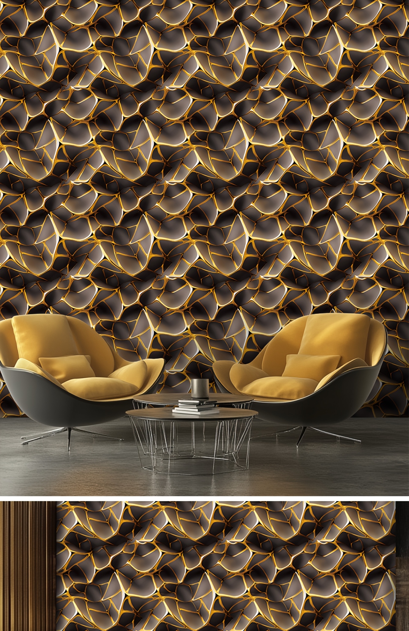 Abstract, Metal, Line, Geometry, Golden, Classic, Wallpaper Peel And Stick Contact Paper Removable Wallpaper, Tear Resistant, 3D, Non Permeable, Waterproof, Stain Resistant, Background Renovation, Self-Adhesive Wallpaper