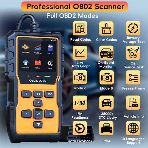 professional scanner diagnostic tool check engine code reader scanner with reset mode 6 mode 8 i m readiness engine light car diagnostic scan tool for all obdii car