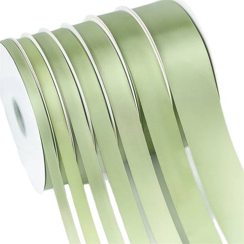 item picture 10m sage green ribbon suitable for wedding bouquets christmas decorations gift wrapping anniversary valentines day party favors home decoration without reel