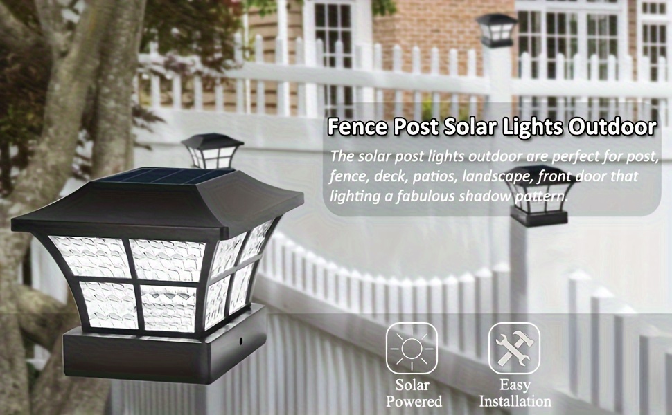 2pcs Classic Solar Square Column Lamp Led Lamp Wooden Column Often Used 