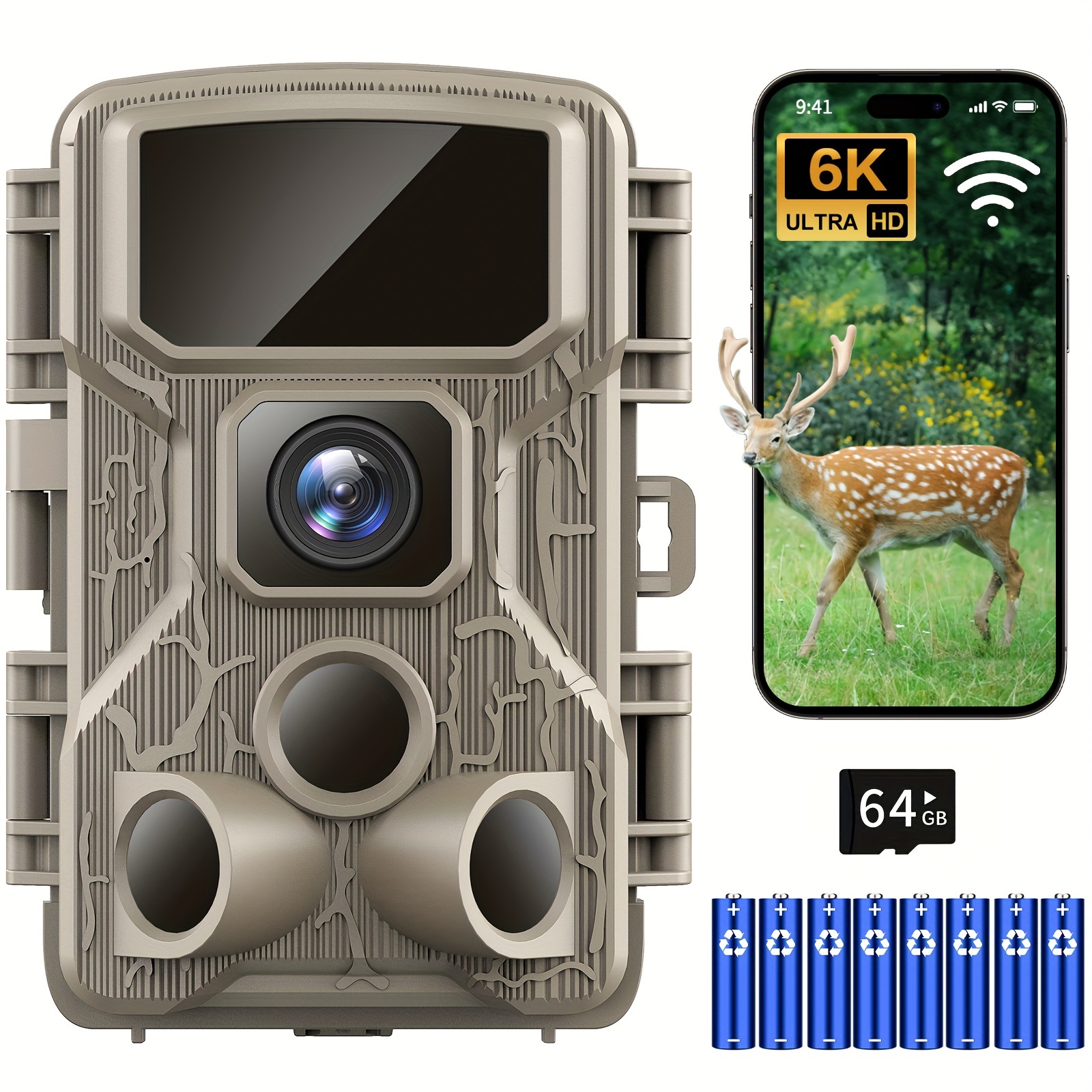 

Outdoor Camera, 130° Wide Angle Wireless Outdoor Game Cam Camera