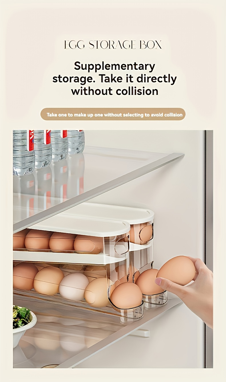 ultimate Automatic Egg Carton Compatible for Most Refrigerators - Multi-Tier Sliding Track Egg Storage Box with Auto-Rolling Eggs, Transparent View Door - Space-Saving Fridge, Hygienic Egg Holder (Ideal for Kitchen) 13 Automatic Egg Carton Compatible for Most Refrigerators - Multi-Tier Sliding Track Egg Storage Box with Auto-Rolling Eggs, Transparent View Door - Space-Saving Fridge, Hygienic Egg Holder (Ideal for Kitchen)