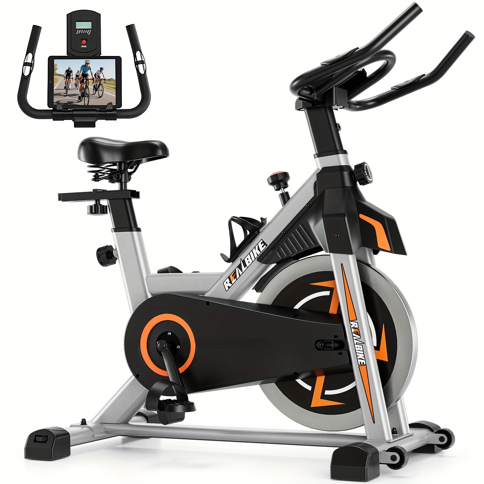 TEMU Fitness Bike, Indoor Bike/brake Pad Fixed Bike, Suitable For Home Use, Indoor Bike With Silent Belt Drive, Heavy-duty Flywheel, Comfortable Seat