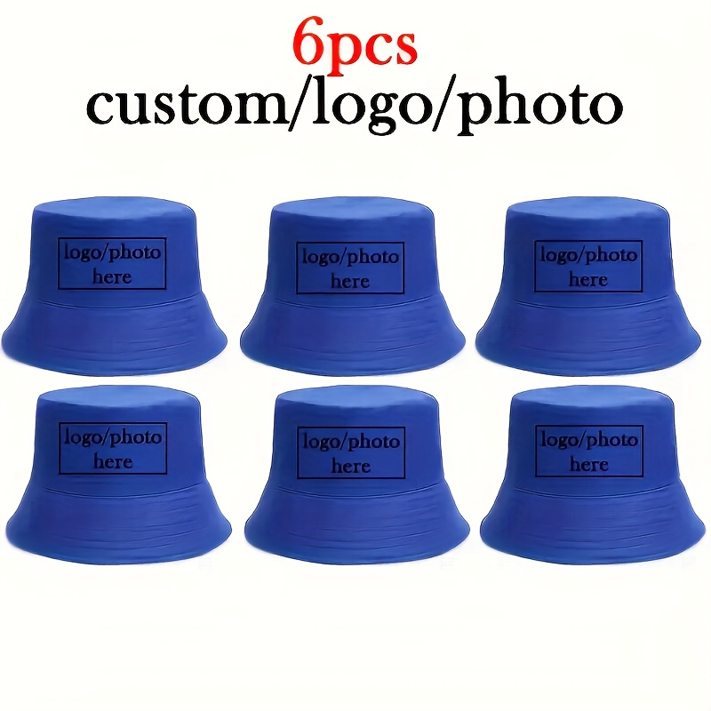 TEMU 6 sombreros de pescador personalizables - Sombreros de pesca para exteriores con para , adecuados para playa, deportes, , equipos, fiestas,