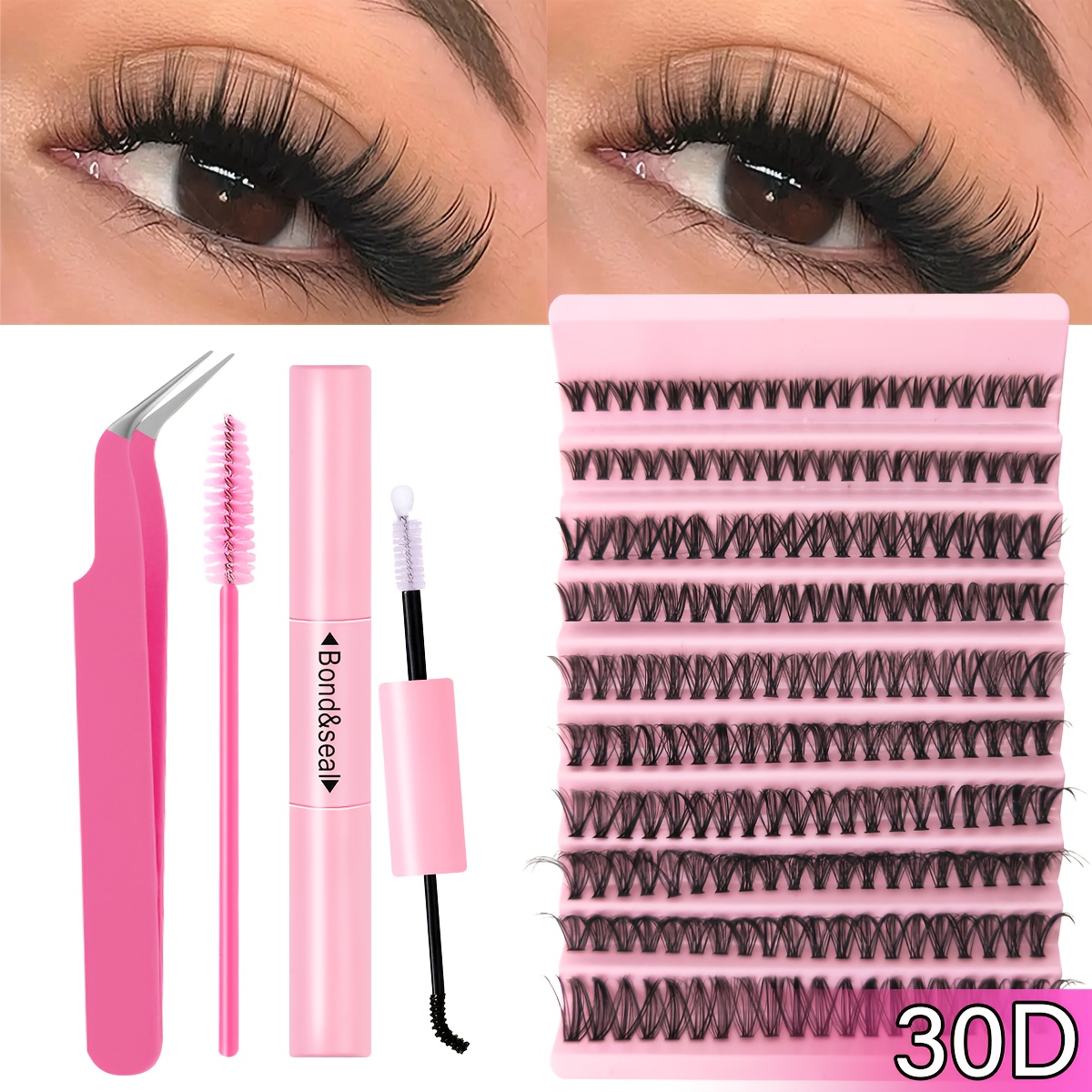 [200pcs/120pcs Fluffy Cluster Lashes Extensions] Wispy Cluster Lashes 8-16mm, Natural Look Individual Eyelashes, Fluffy Extensions, 30 40 80d T50 D - Beginner Friendly & Reusable